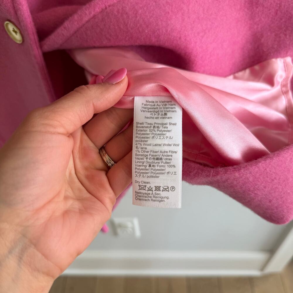 J. Crew Wool-Blend Lady Day Mid-Length Trench Coat Pink 10 NWT - Picture 9 of 11